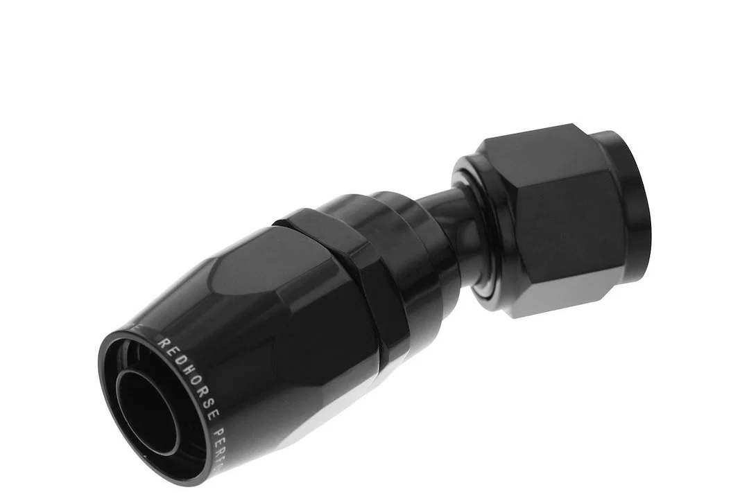 1030-06-2 – REDHORSE Hose End Fitting, -6 AN Hose -6 AN Outlet 30 Degree Anodized Black Aluminum Single